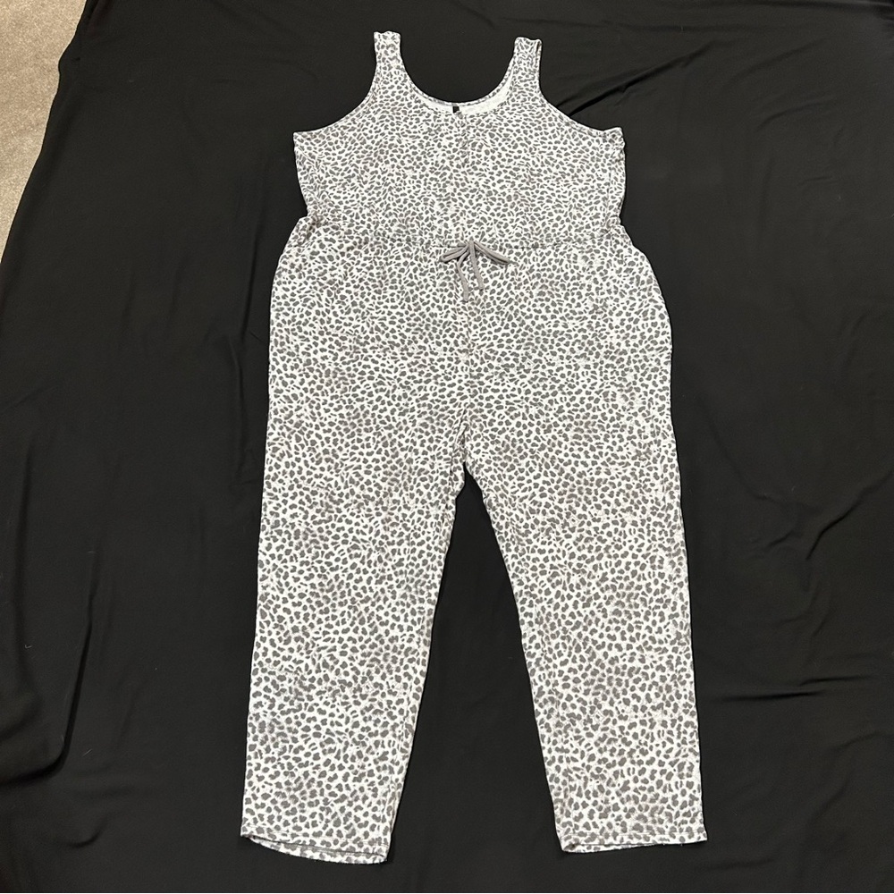 Torrid Sleep Micro Modal Terry Leopard Grey Jumpsuit - 5X